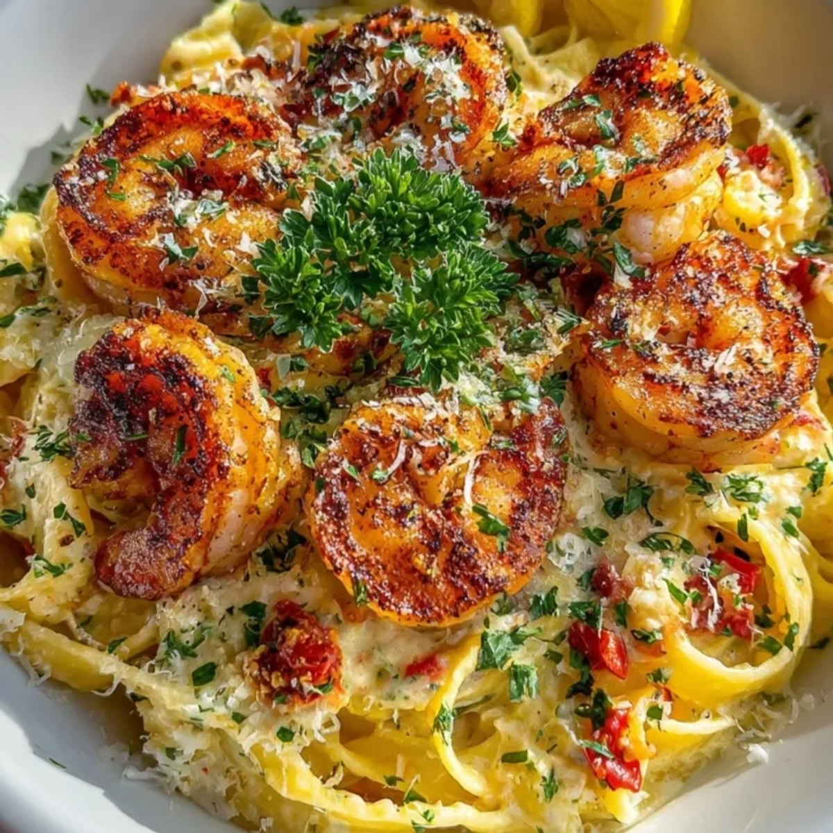 Creamy Cajun Shrimp Pasta: Perfectly cooked pasta tossed in a luscious, spicy, seafood sauce.