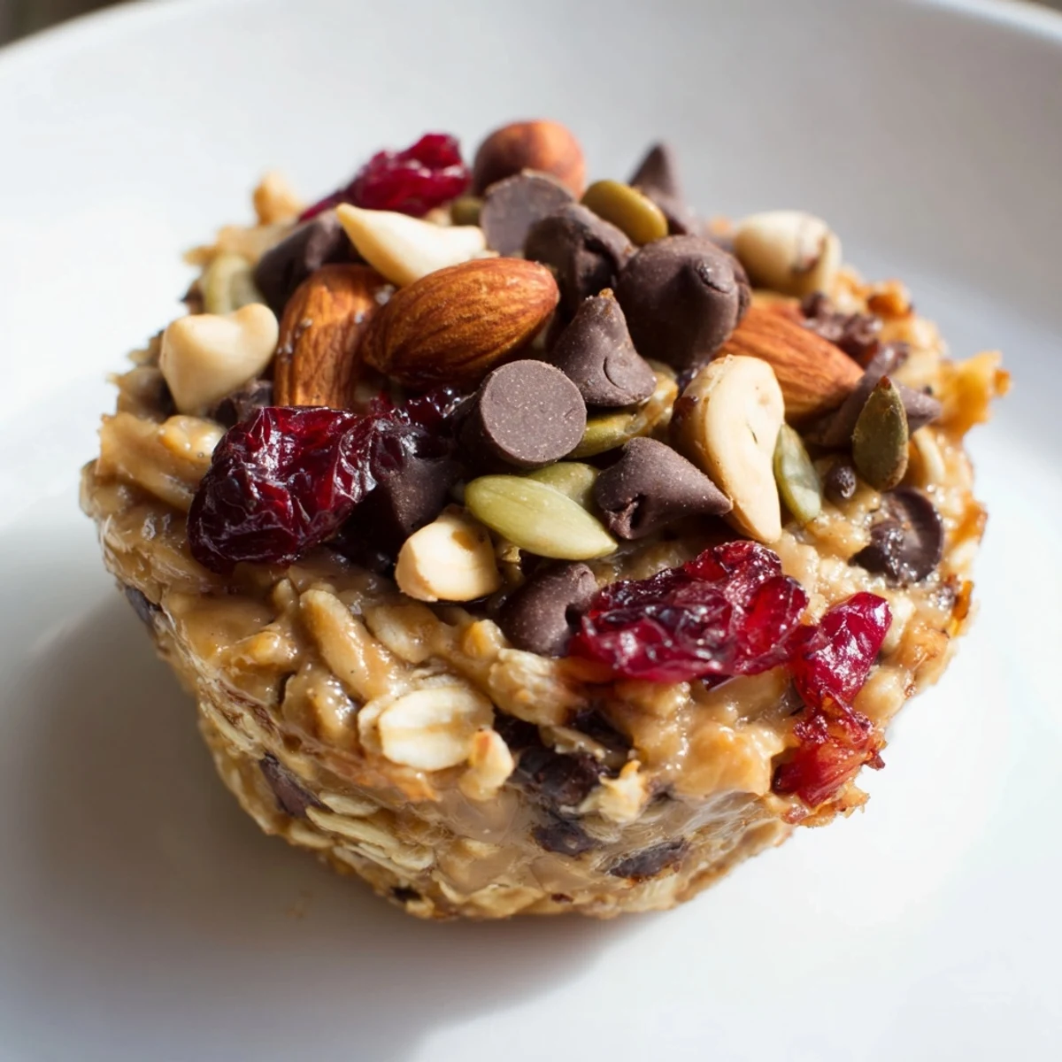 Delicious Peanut Butter Trail Mix Breakfast Cups, perfect for busy morning energy boosts.  