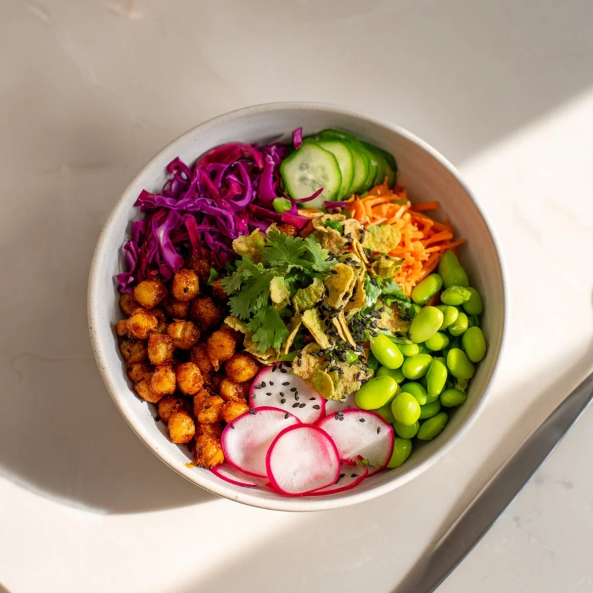Vibrant ASMR Crunch Snack Bowls filled with colorful veggies and satisfying textures.  