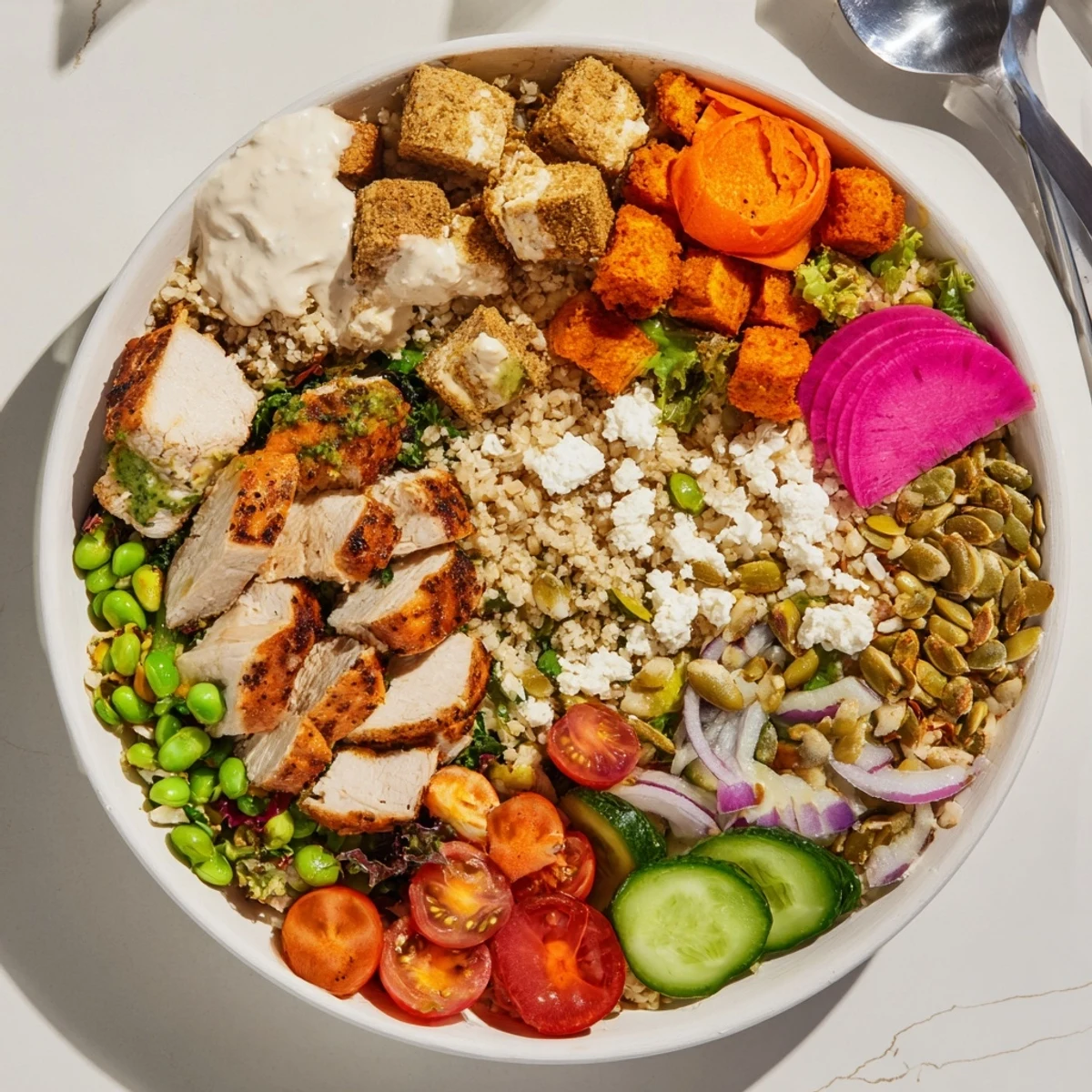 A colorful build-your-own boards and bowls arrangement, showcasing fresh, vibrant ingredients.  