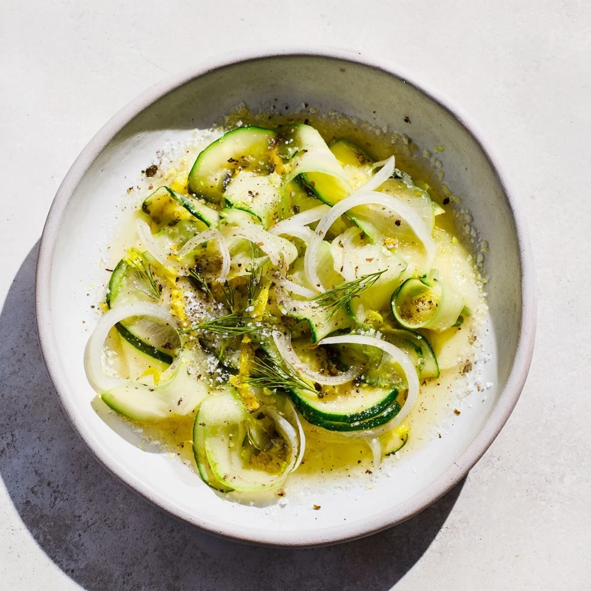 Refreshing Lemon Dill Cucumber Salad served chilled, perfect for summer picnics.  