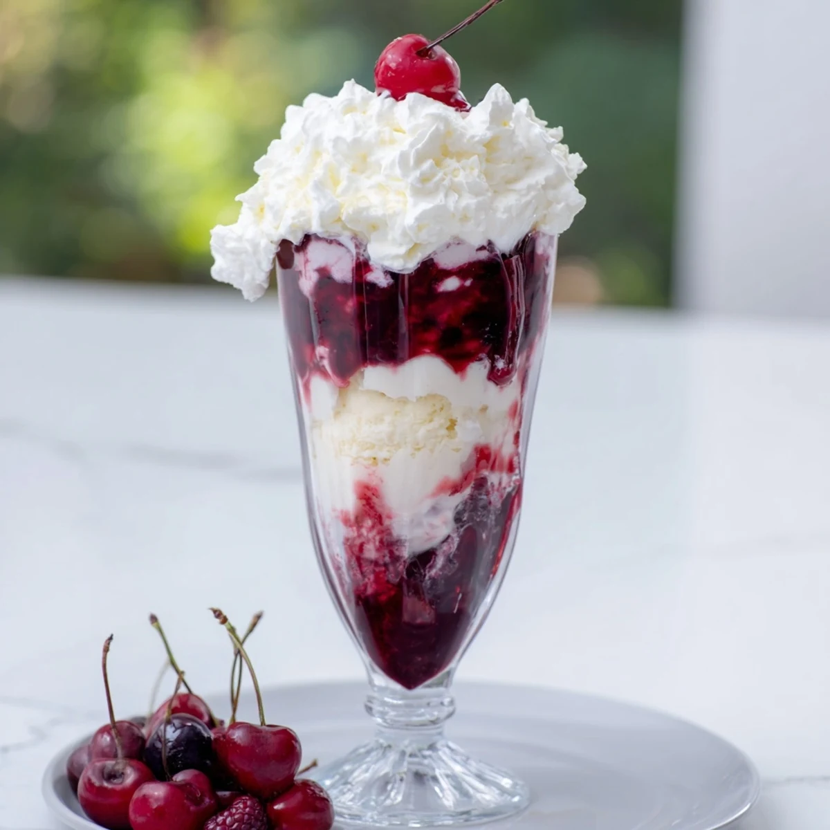 Homemade Fruit Soda Floats with vibrant cherry syrup and fresh berries, visually stunning and delicious.