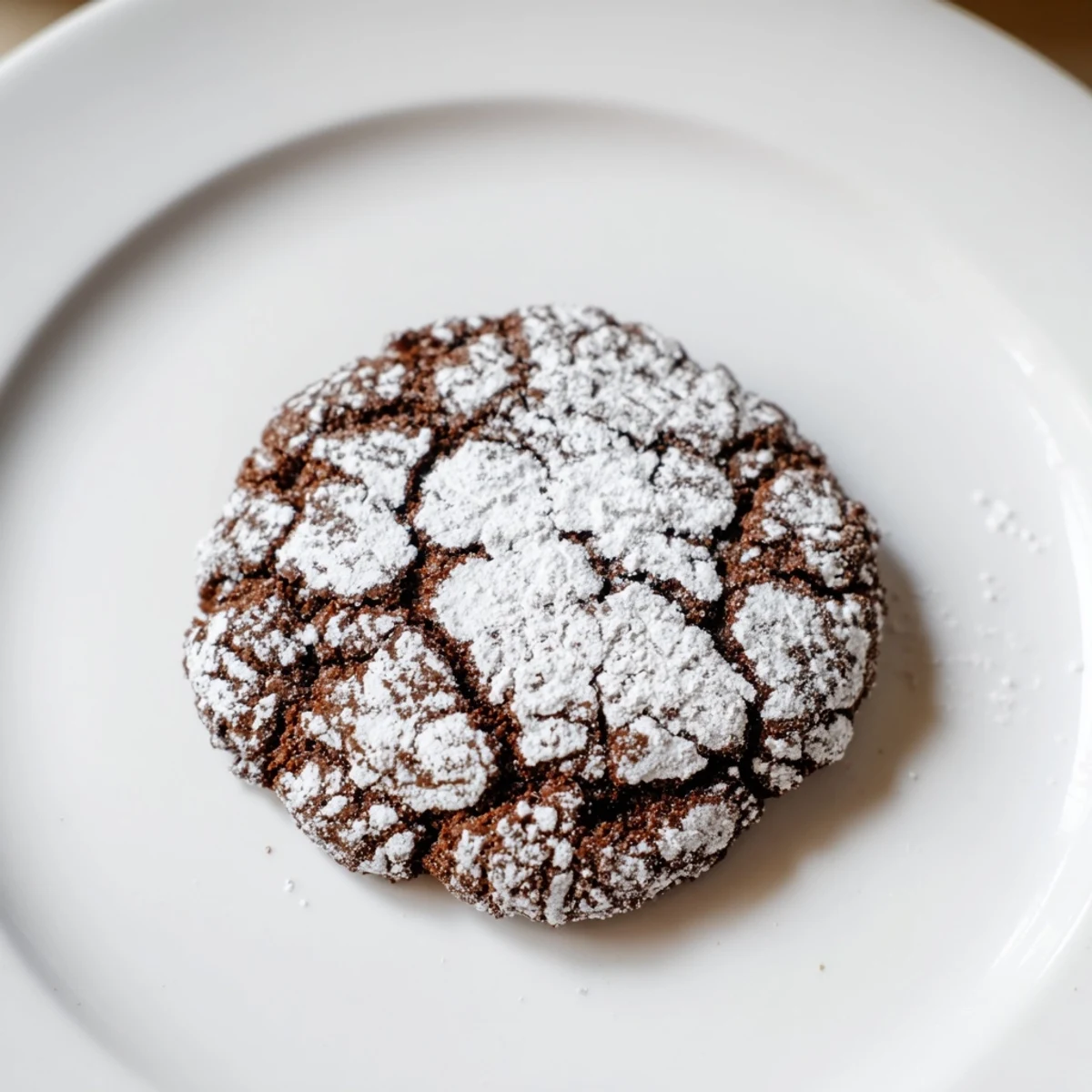 Freshly baked Chocolate Gingerbread Crinkle Cookies with a fudgy interior and beautiful powdered sugar coating.