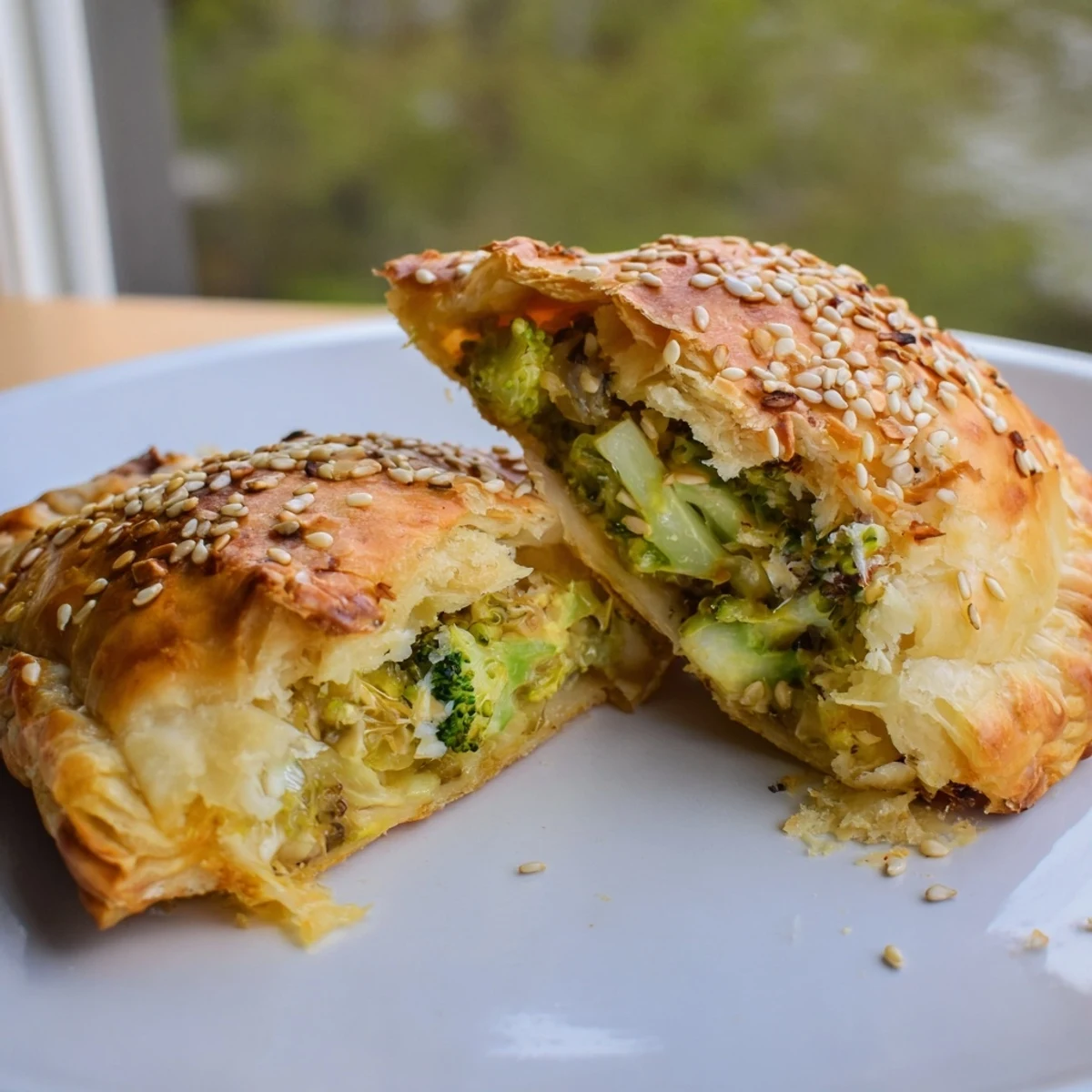 Savory Broccoli Cheddar Quiche-less Hand Pies, fresh from the oven, offering a delightful aroma.