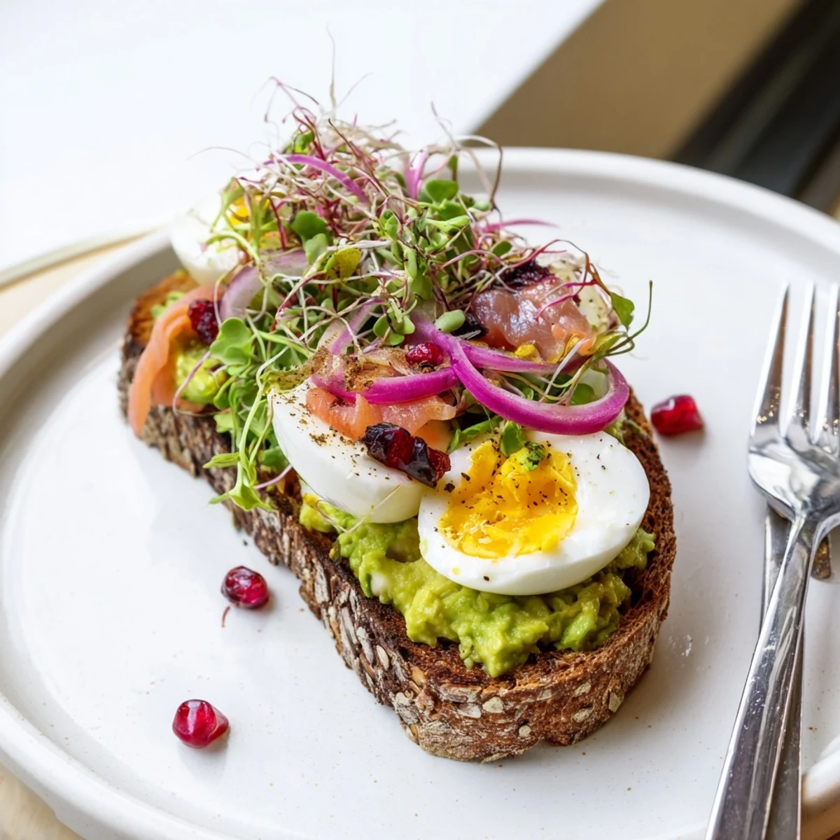 Holiday brunch spread featuring an Express Holiday Avocado Toast Bar, inviting guests to create delightful combinations.