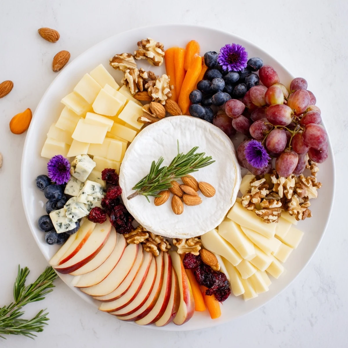Woodland Creature Cheese Platter with brie, cheddar and grapes, a festive appetizer perfect for any gathering.