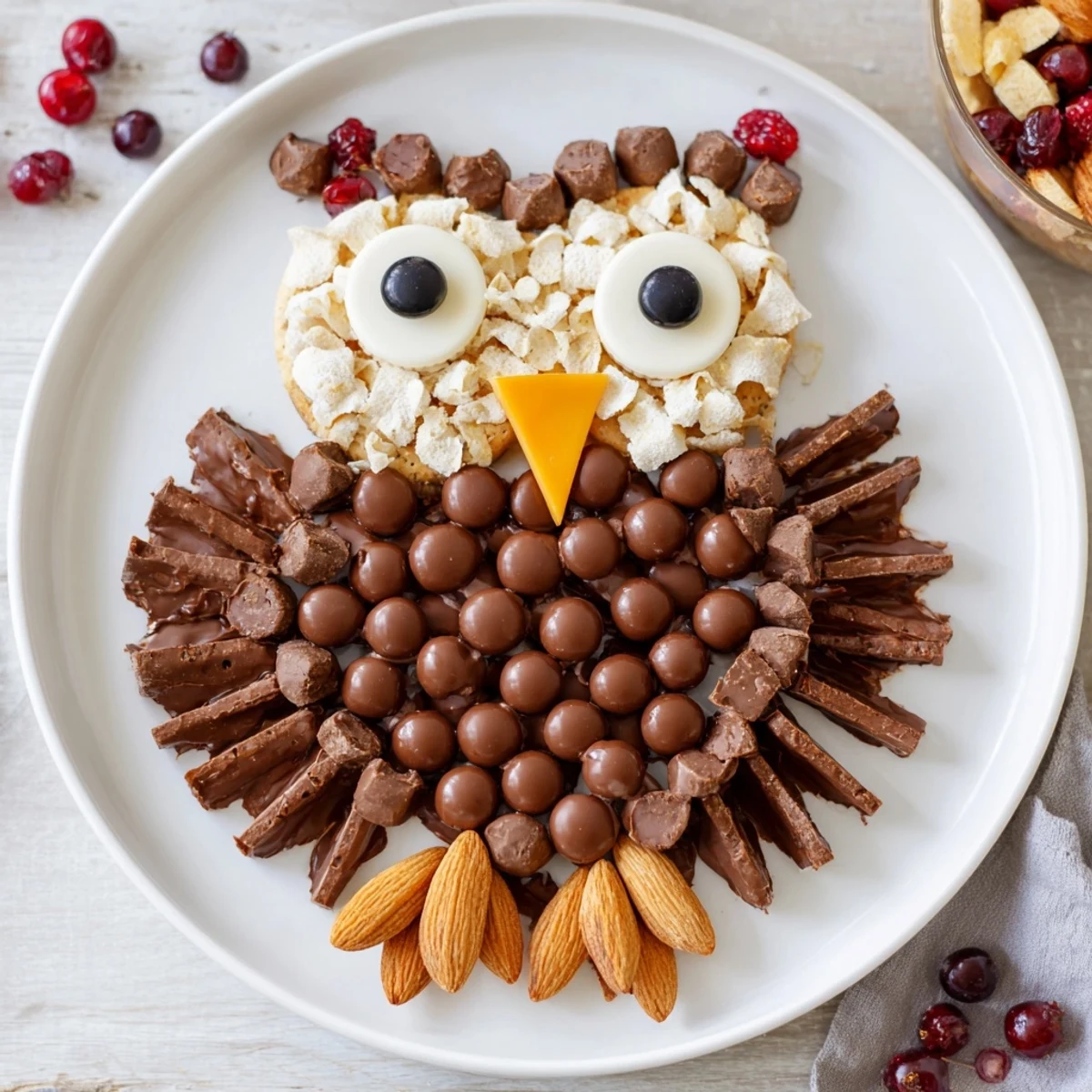 Imagine an Owl Hooting Dessert Board: an arrangement of sweets, perfectly festive for the occasion.