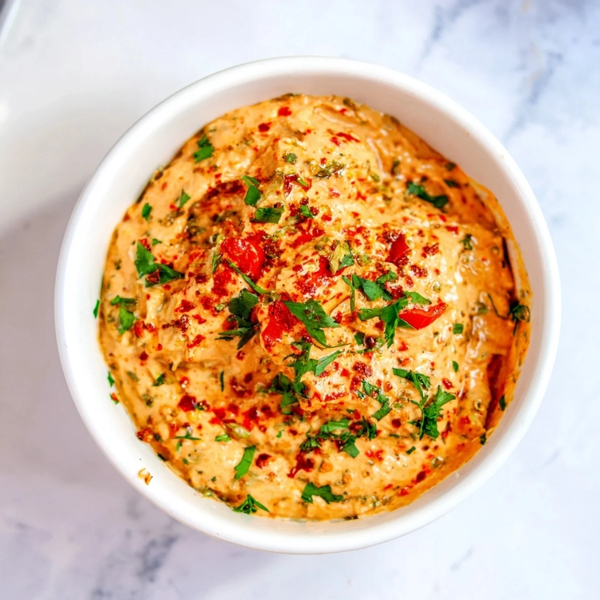 Creamy and bold, this Volcanic Lava Spicy Dip is served with crisp pita chips for dipping and enjoyment.