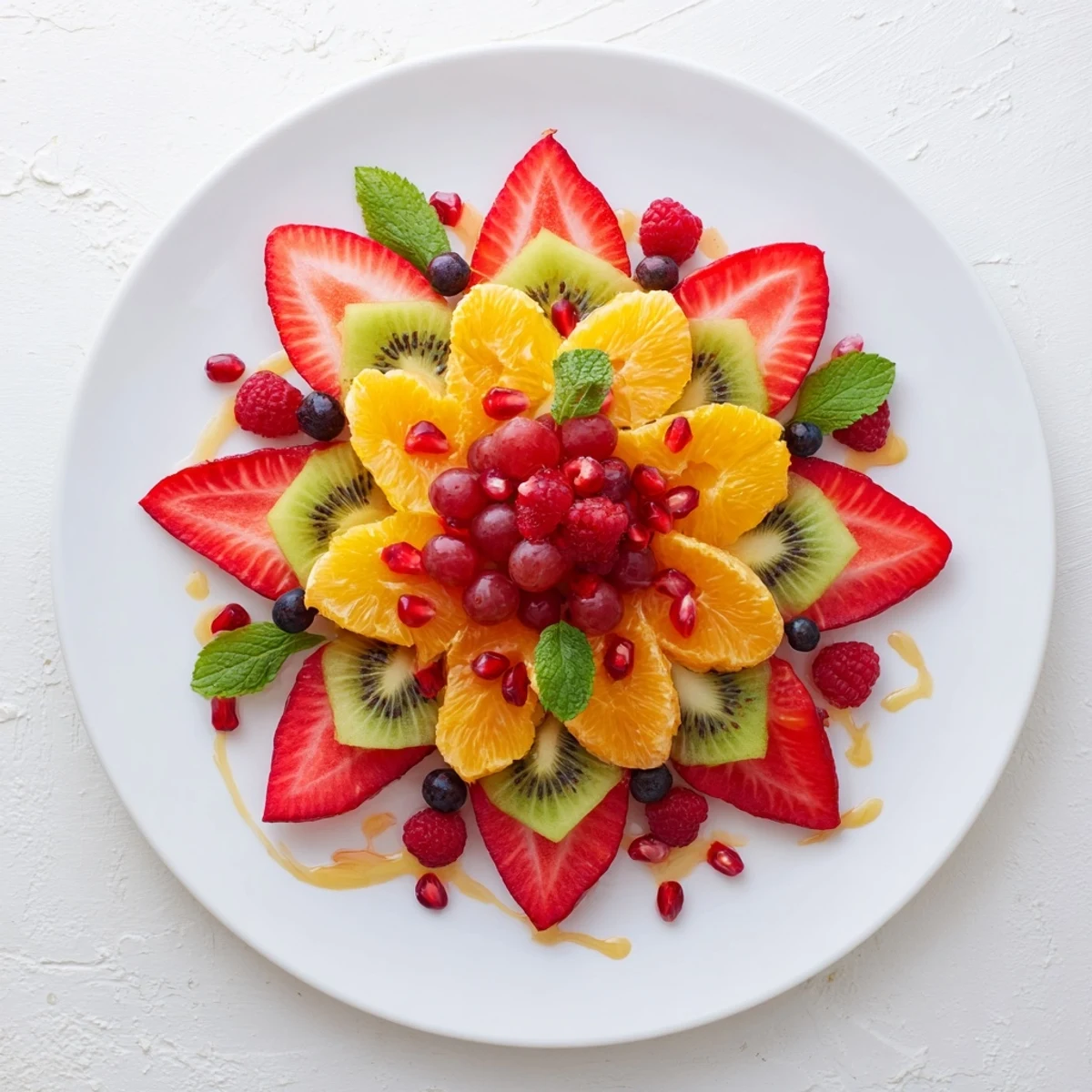 Beautifully arranged, this Festive Poinsettia Fruit Bowl showcases fresh fruit, perfect for a holiday gathering.