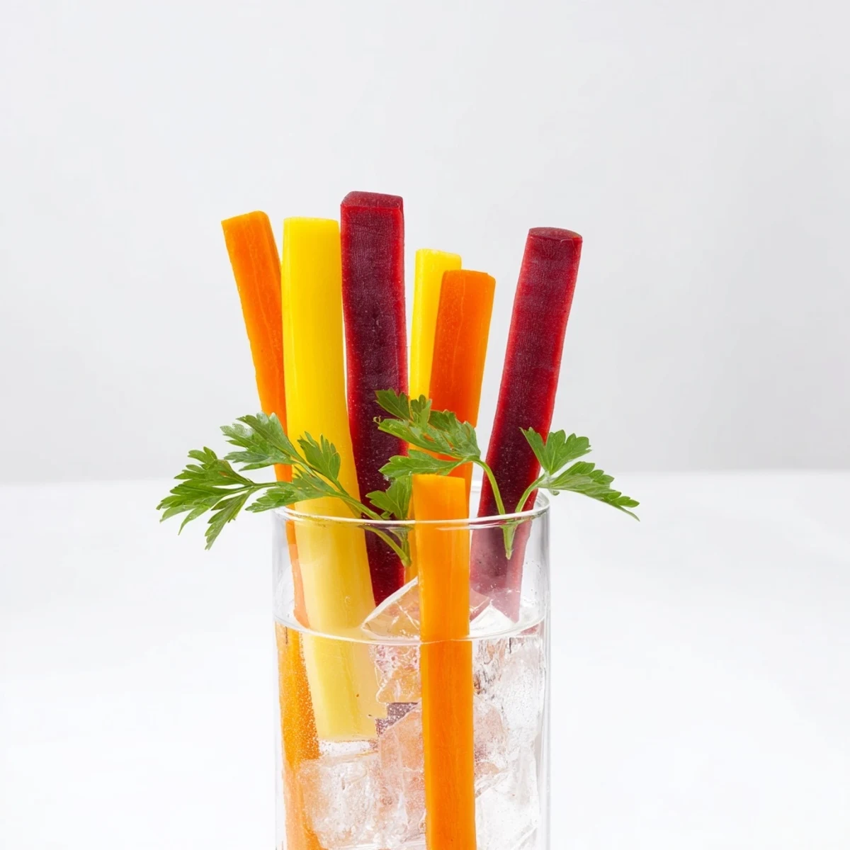 Simple crudités with rainbow carrot sticks: crisp, colorful vegetables ready for dipping and enjoying.