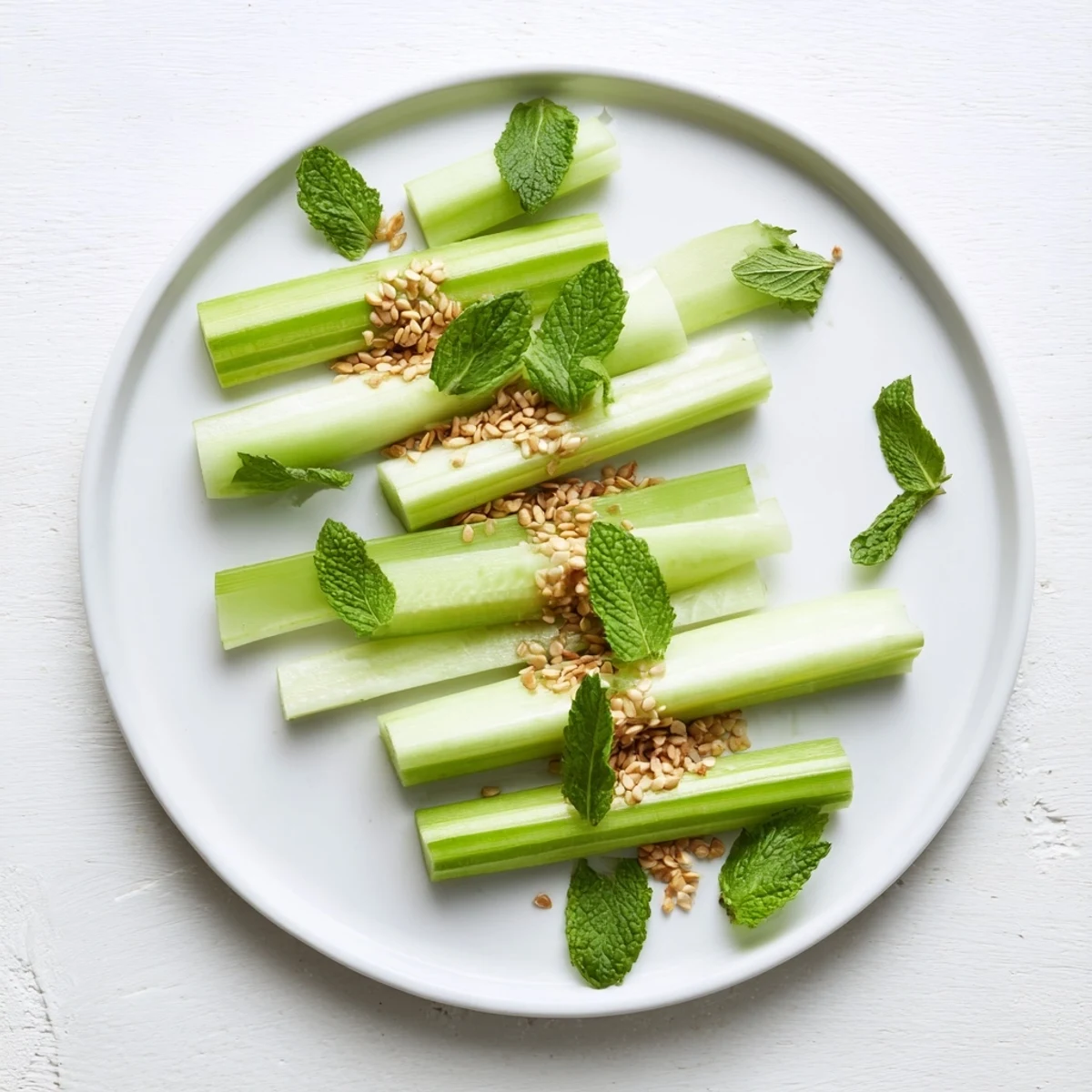 A refreshing "The Bamboo Zen" appetizer: cool cucumber and celery sticks laid out on a platter.