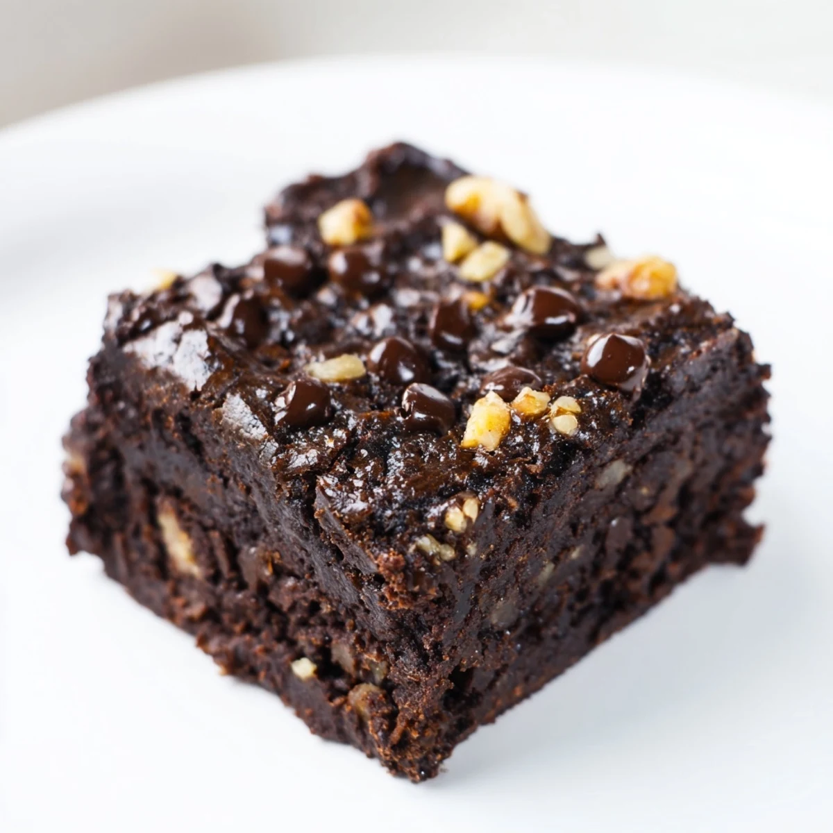 Fudgy Black Bean Brownies, topped with melted chocolate, offer a rich, gluten-free dessert experience.