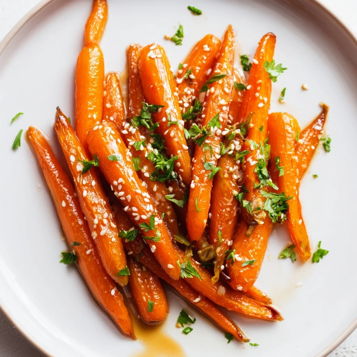 These honey soy roasted carrots feature vibrant orange color and a caramelized, delicious sauce.
