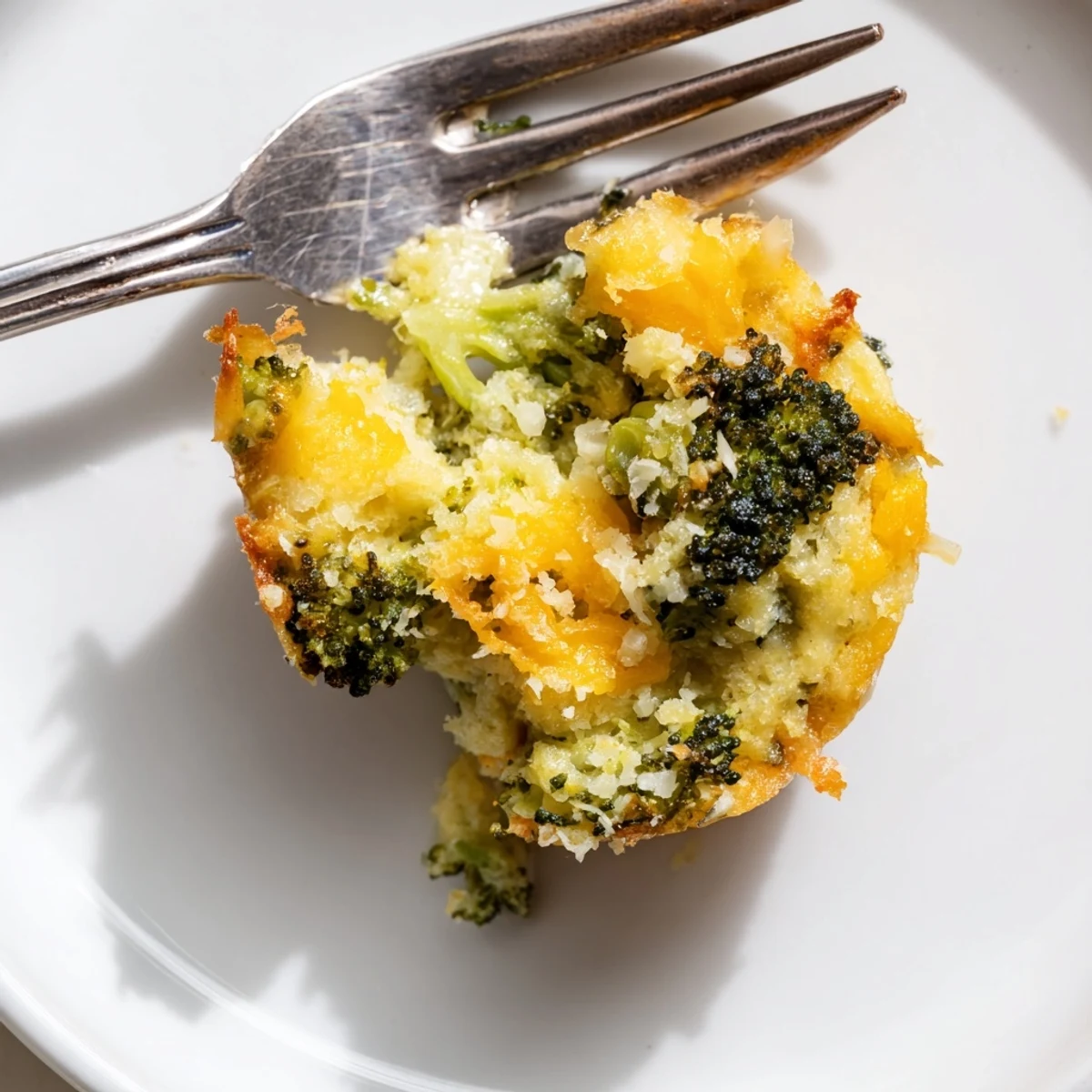 Cheesy Broccoli Casserole Bites, golden brown and bubbly, baked to perfection for a delightful appetizer.