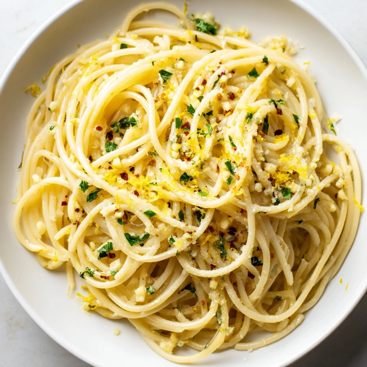Garlic butter noodles: steaming hot pasta coated in glistening butter and fragrant garlic, ready to enjoy.