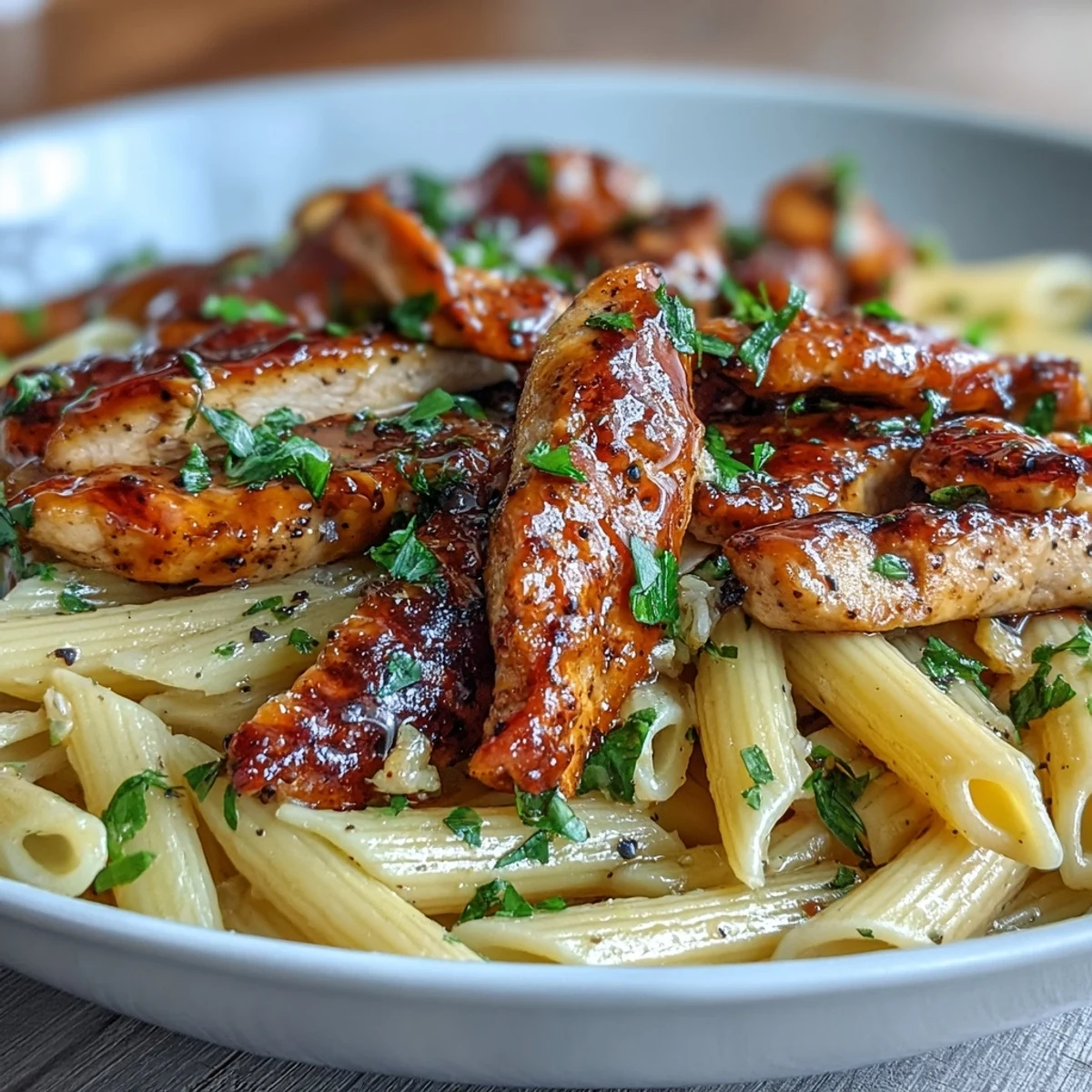 This easy Honey Pepper Chicken Pasta features glossy noodles and juicy chicken, perfectly balanced with sweet honey and a kick of black pepper.  