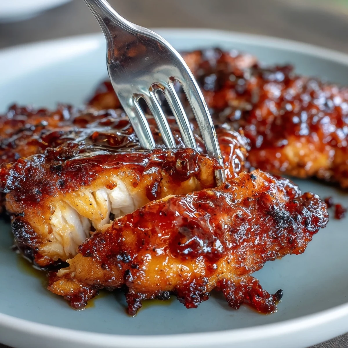 Golden-brown Spicy Maple Chicken glistening with glaze sits atop fluffy coconut rice, garnished with cilantro and lime wedges.