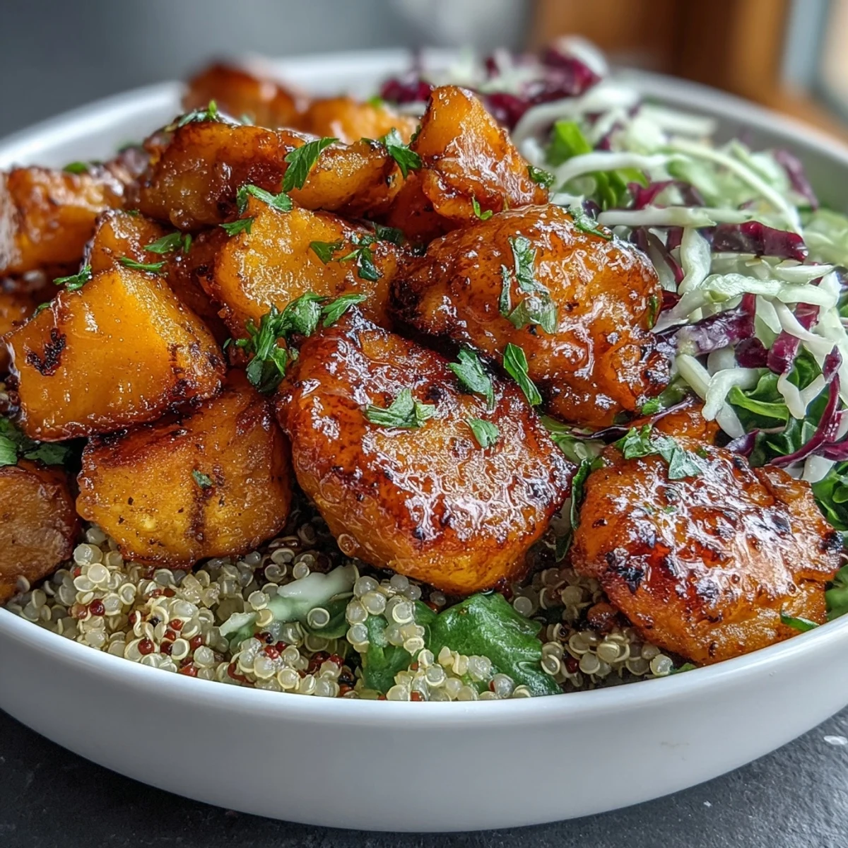Vibrant Hot Honey Chicken Bowl bursting with flavors and textures.