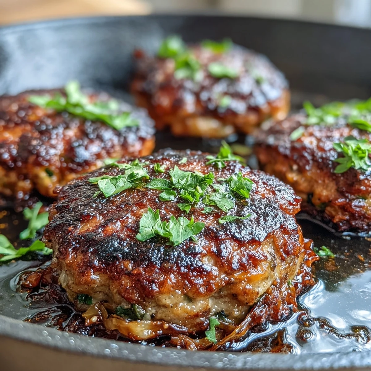 A close-up of juicy Oven-Baked Cabbage Burgers served with a fresh salad and lemon wedge.