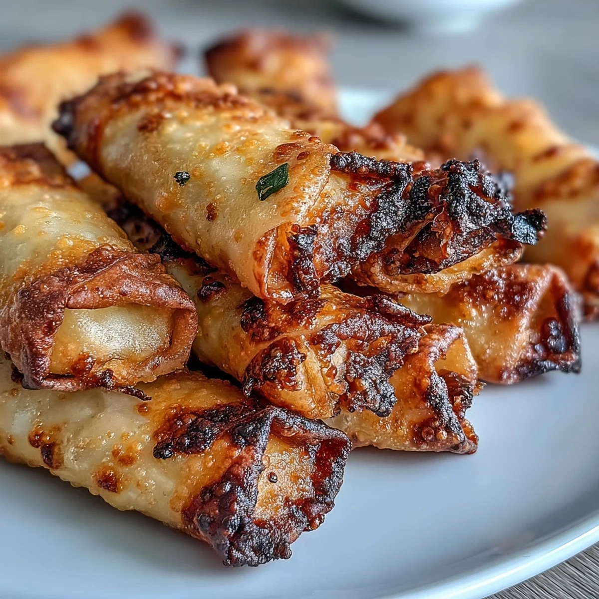 Air fried vegetable spring rolls with a perfectly crisp exterior, accompanied by a homemade sweet chili dipping sauce for extra flavor.