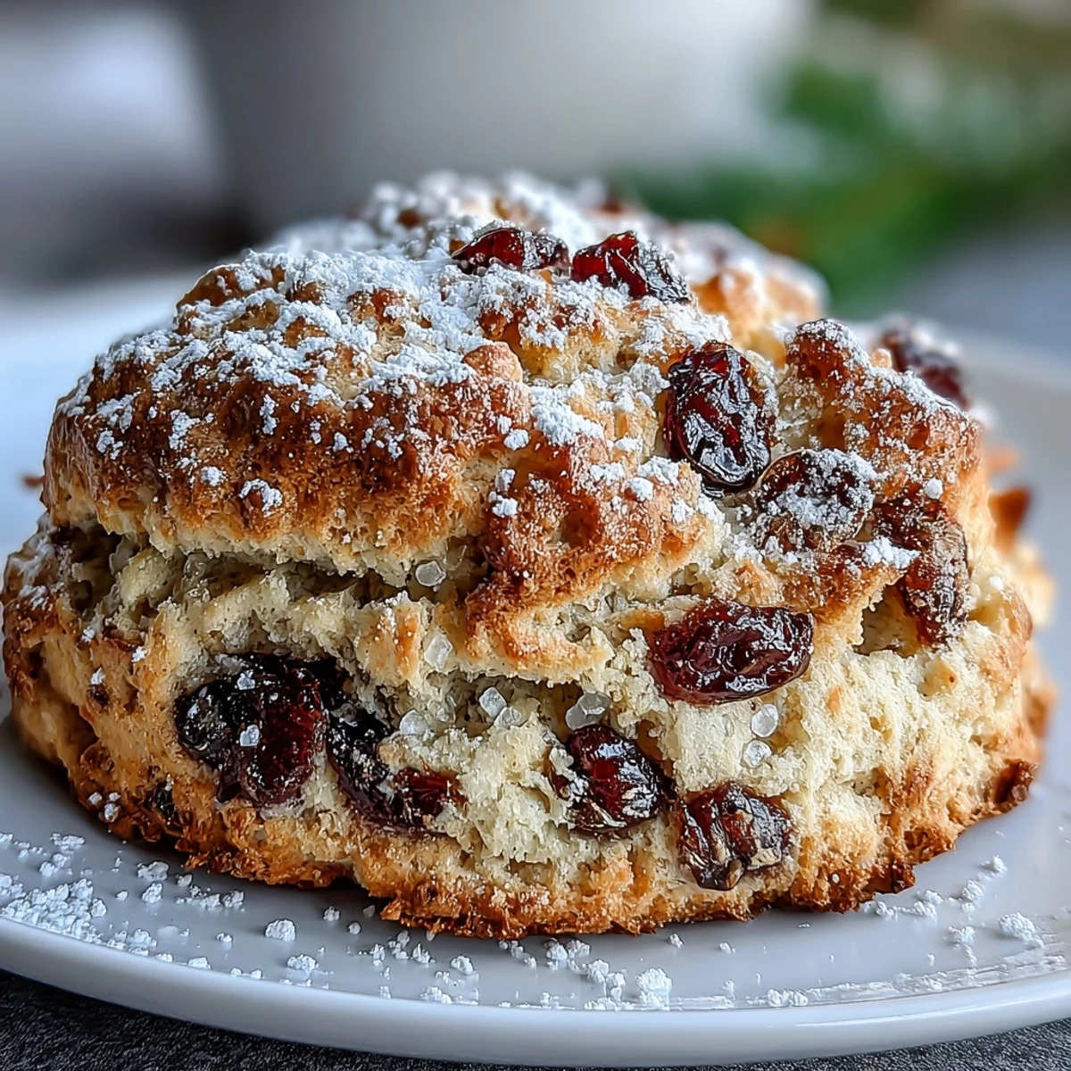 Fluffy, tender scones filled with candied orange and dried cranberries, drizzled with orange glaze for a bright, sweet finish.