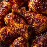 Chicken wings with sauce.