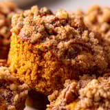 Sweet potato and pecan muffins with cinnamon streusel.
