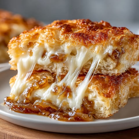 A slice of cheesy bread on a plate.