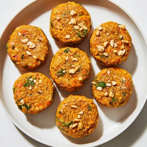 Savory Thai Peanut Lentil Bites, crispy golden patties bursting with flavor and texture.  