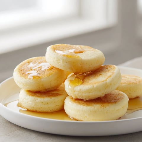 Golden-brown pancake cereal in a bowl, perfect breakfast ready with fresh berries and syrup.