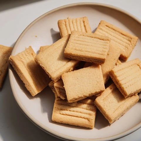 Golden-brown classic shortbread cookies, perfect with tea, arranged on a cooling rack for enjoying.