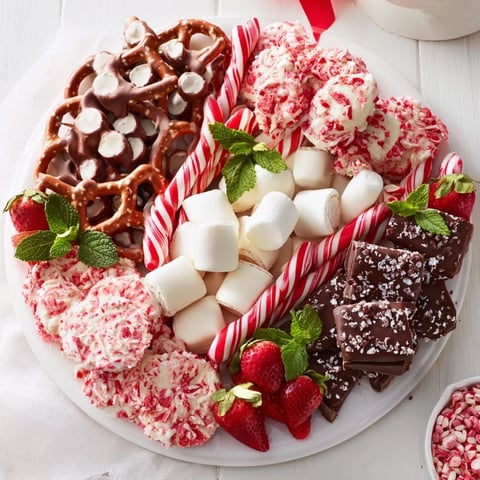 Candy Cane Dessert Platter overflowing with colorful treats perfect for a joyful holiday celebration.