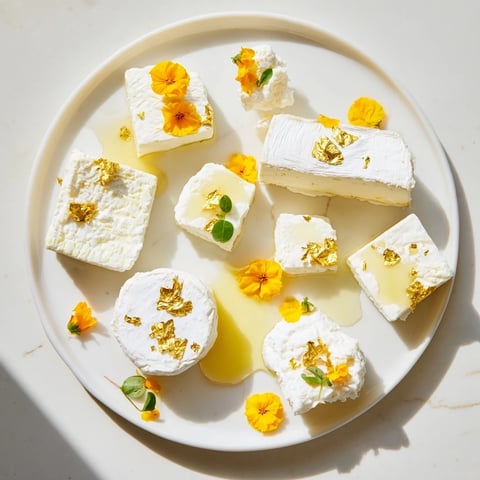 The Gilded Lily cheese platter, adorned with gold and yellow flowers, perfect for entertaining.