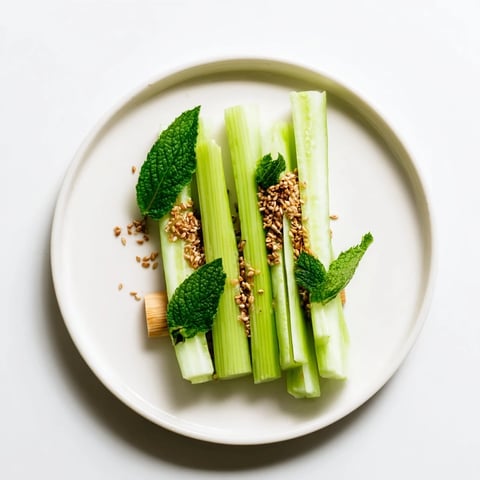 Crisp celery and cucumbers beautifully arranged in a "The Bamboo Zen" appetizer serving.