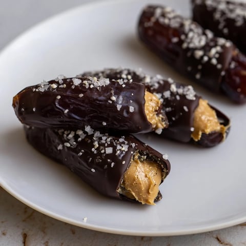 Sweet and creamy Chocolate Peanut Butter Dates, drizzled in rich dark chocolate, perfect for a treat.