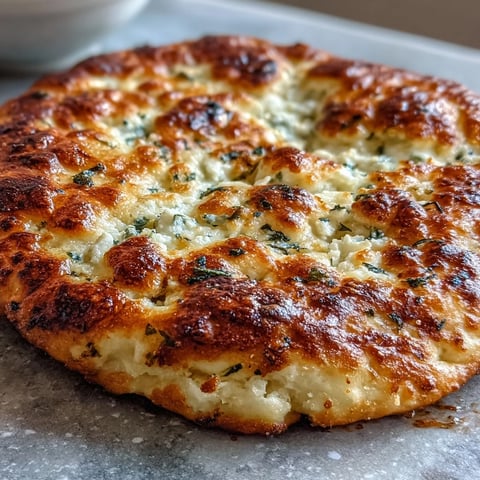 Golden-brown Fluffy Cottage Cheese Flatbread with bubbling edges, fresh herbs, and a soft, pillowy texture perfect for wraps.