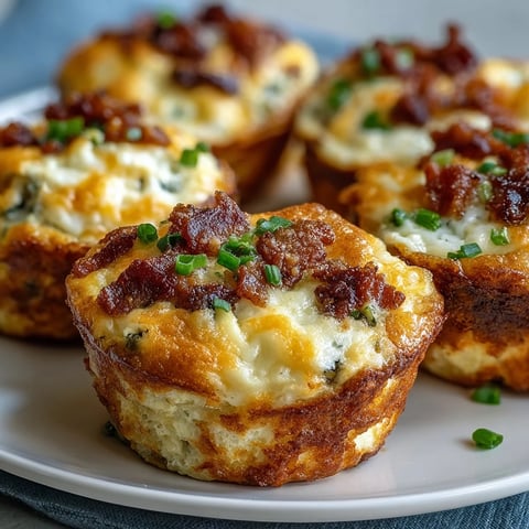 Golden-brown Ranch & Cheddar Egg Muffin Cups, filled with bacon and cheese, resting on a rustic wooden board.