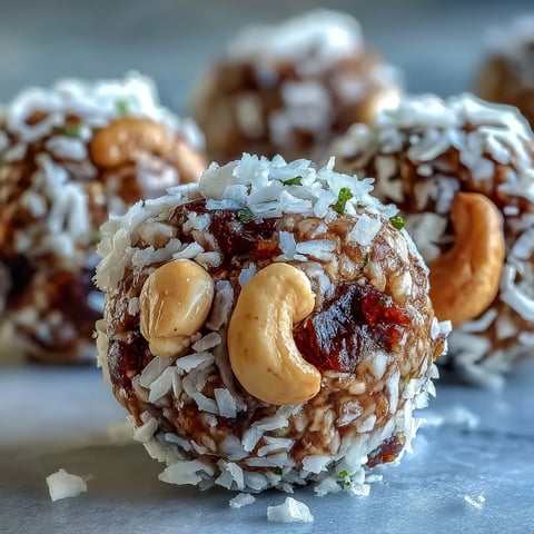 Vegan Coconut Lime Energy Balls with Dates and Cashews are rolled in shredded coconut and displayed on a white plate next to a bowl of fresh limes.