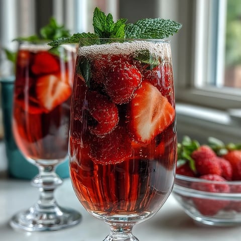 A vibrant strawberry mimosa bar with fresh fruit purees, sparkling wine, and colorful garnishes for a Galentines brunch celebration.