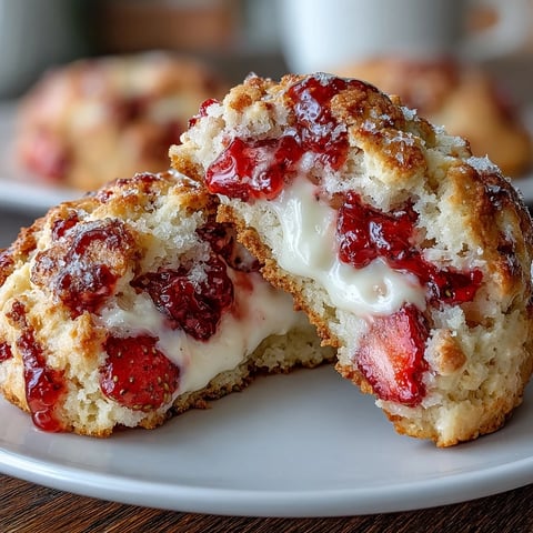 1. Cottage cheese strawberry shortcake cookies with soft, golden edges and juicy berry pockets in every bite.