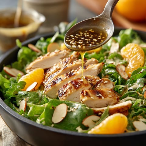 A bowl of Asian Sesame Chicken Salad.