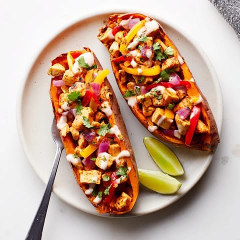 Savory Cajun Chicken Sweet Potato Boats, oven-roasted until tender and bursting with flavor.