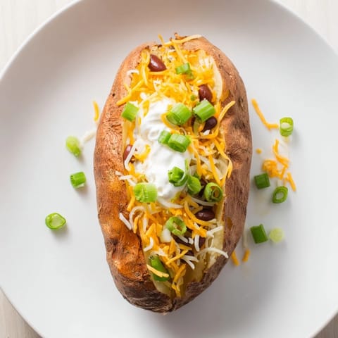 Steaming hot Baked Potato Bar: a delicious assortment of cheeses, beans, and fresh ingredients.