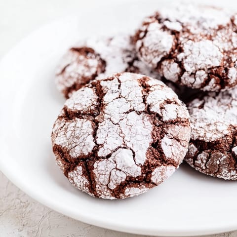 Warm, crackled Chocolate Gingerbread Crinkle Cookies offering a delightful mix of spices and chocolate.
