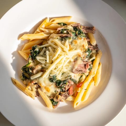Steak Spinach Artichoke Pasta