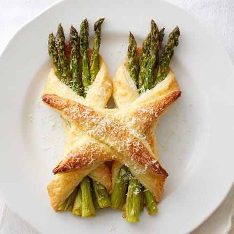 Beautifully wrapped puff pastry around asparagus forms these flavorful Star Shaped Asparagus Bundle Wraps.