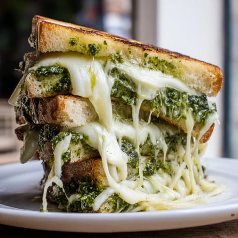 Sourdough Pesto Grilled Cheese