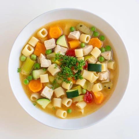 Pasta Soup With Chicken Vegetables