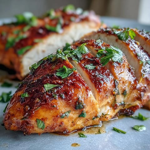 Perfectly golden baked chicken breasts sit atop mixed greens, showcasing juicy slices ideal for meal prep and high-protein lunches.