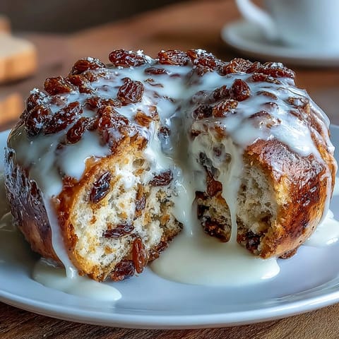 High-protein cinnamon raisin bagels with Greek yogurt glaze, soft and chewy, packed with warm spices and sweet raisins, perfect for a nourishing breakfast.
